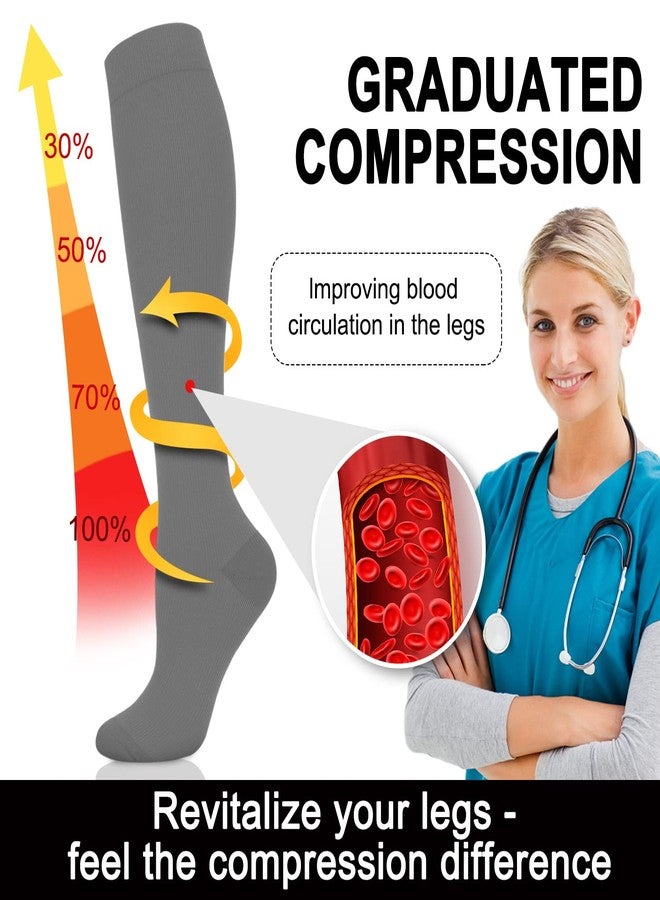 Aoliks جوارب ضغط من أوليكس للنساء والرجال، جوارب داعمة للرياضيين والعدائين والممرضات والمشي لمسافات طويلة - Image 4